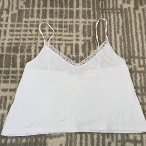 Brandy Melville Lace-Trimmed Crop Top